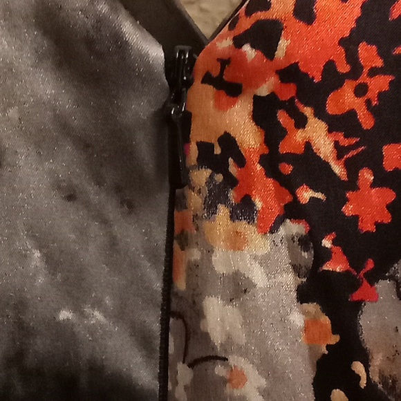 NEW DONNA RICCO NEW YORK Silk Wedding Sz 12 Floral Black-Gray Colors HMBC - Picture 5 of 12